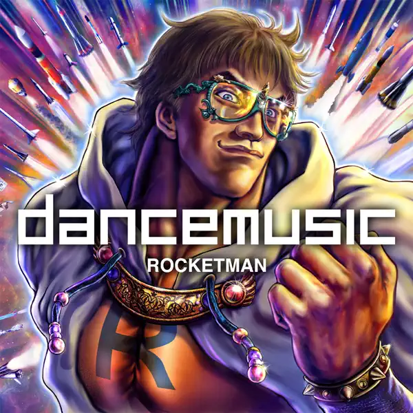 原哲夫がふかわりょうを描いたROCKETMAN「dancemusic」のジャケット